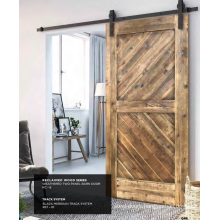 Antique sliding solid wood barn door with door track